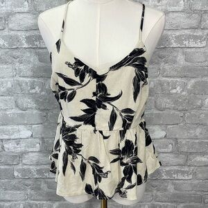 Monteau Linen Floral Tank Top